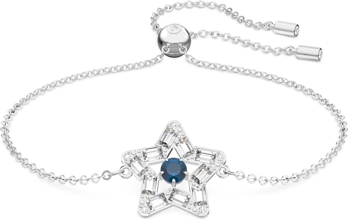 Swarovski Baguette Crystal Star Charm Slider Bracelet - Blue