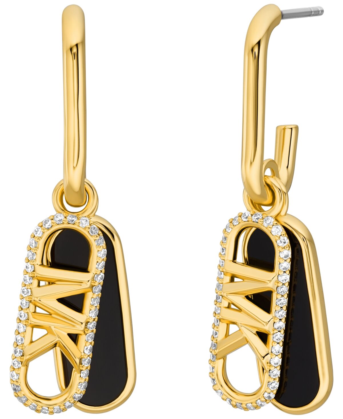 Michael Kors 14K Gold Plated Tiger's Eye Empire Charm Drop Earrings - Gold/Back