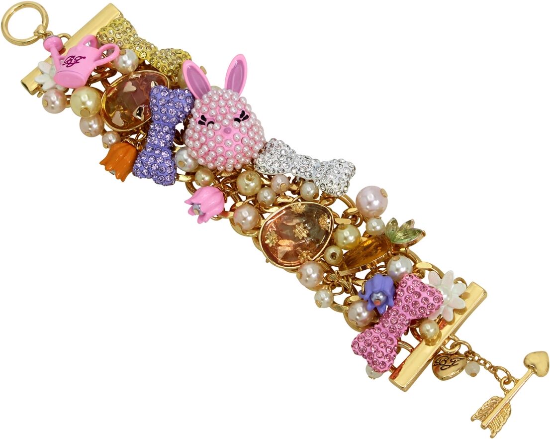 Betsey Johnson Faux Stone Bunny Statement Bracelet - Multi, Gold