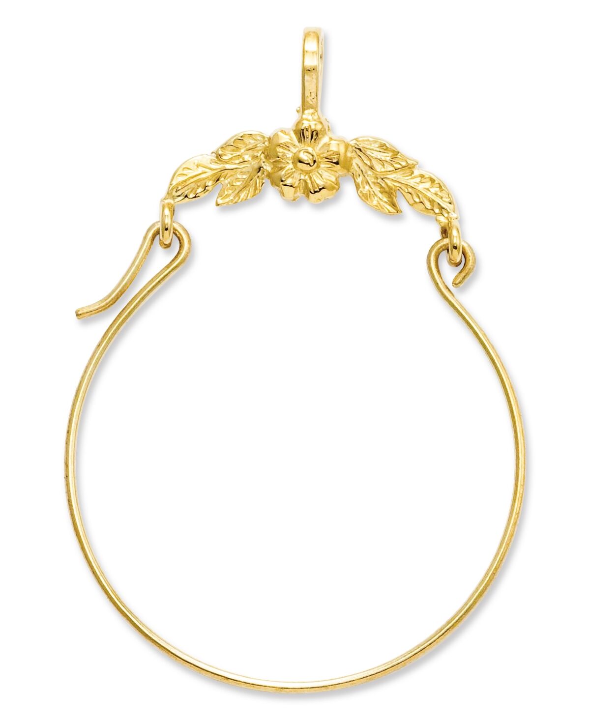 Macy's 14k Gold Charm Holder, Polished Floral Charm Holder