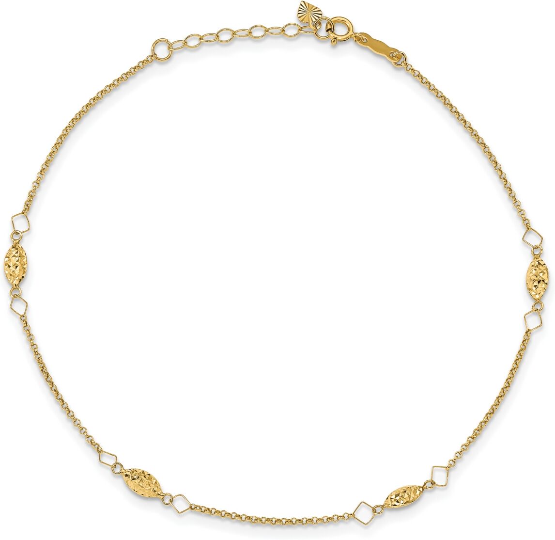 Macy's Rice Puff Bead Anklet in 14k Yellow Gold - Gold