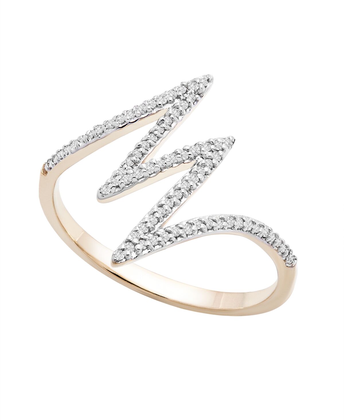 Wrapped Diamond Lightning Bolt Ring (1/6 ct. t.w.) in 10k Gold Or White Gold, Created for Macy's - Yellow Gold