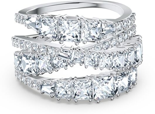 Swarovski Twist Wrap Rhodium Plated Ring - Silver-tone