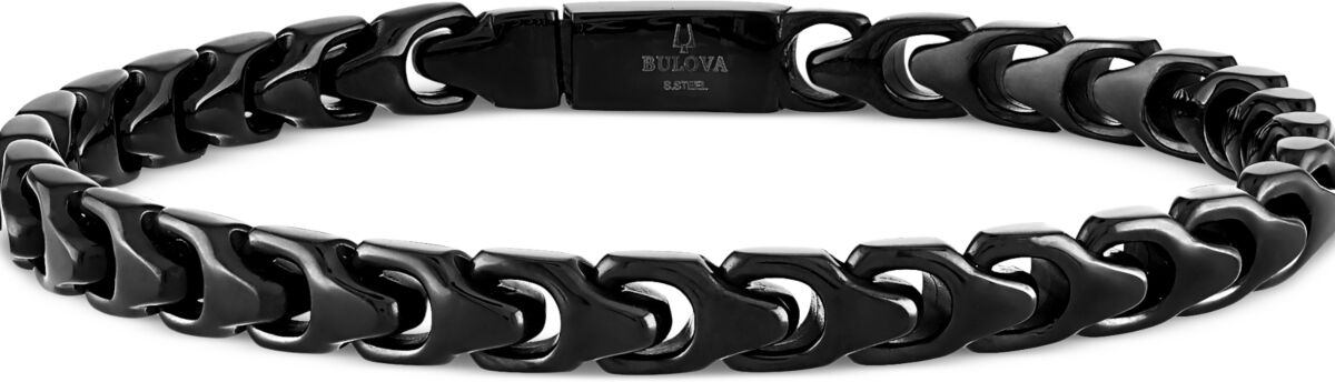 Bulova Men's Link Bracelet in Black-Plated Stainless Steel - Na