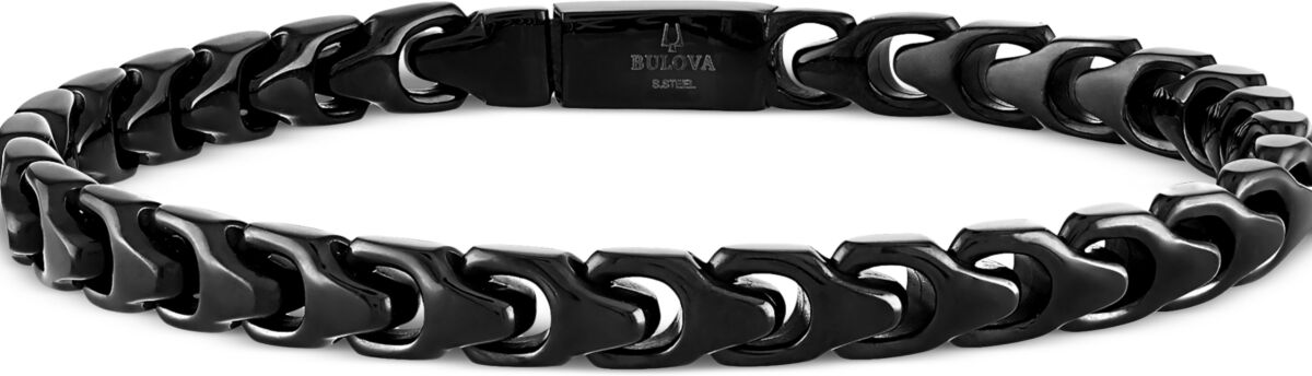 Bulova Men's Link Bracelet in Black-Plated Stainless Steel - Black