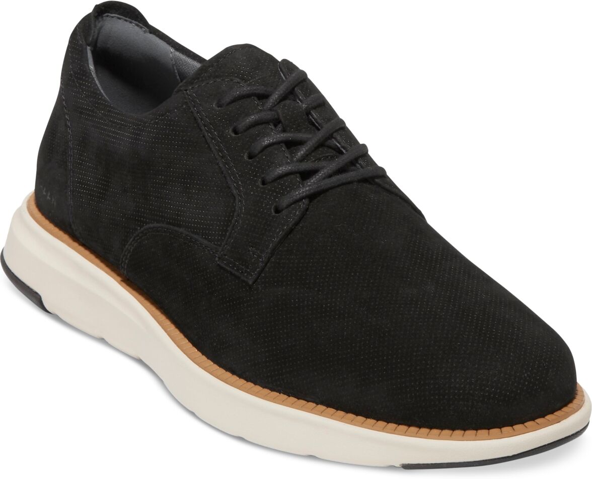 Cole Haan Men's Grand Atlantic Oxford Dress Casual Shoes - Black Nubuck Micro Perf/silver Birch