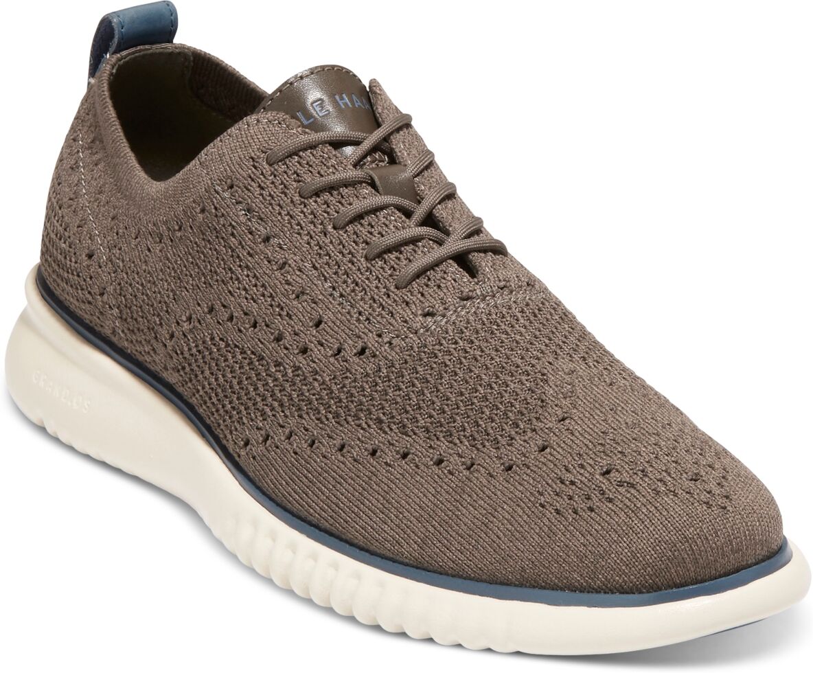 Cole Haan Men's 2.ZERØGRAND Stitchlite Knit Oxford Dress Shoe - Morel/Tea Leaf/Ensign Blue/Silver Birch