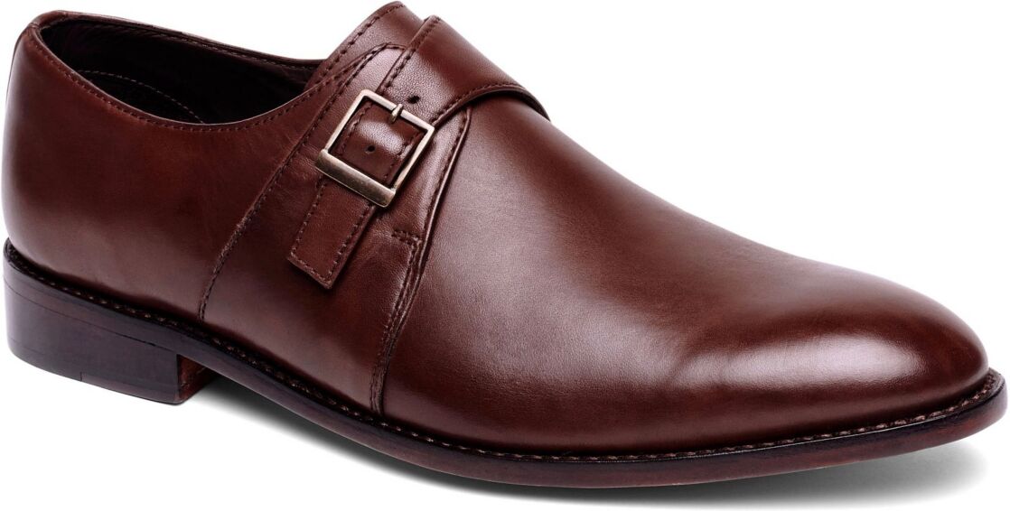 Anthony Veer Men's Roosevelt Single Monk Strap Shoes - Medium Brown