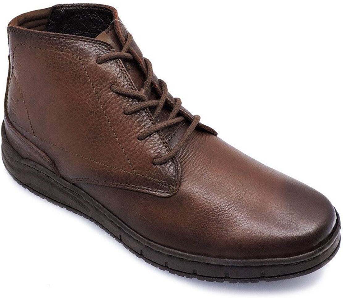 Lobo Solo Men's Brown Premium Leather Boots, Handmade Unique Shoes With Laces Closure, Luka 9402 - Brown