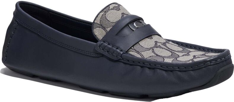 Coach Men's C Coin Signature Leather Driver Loafer - Blue