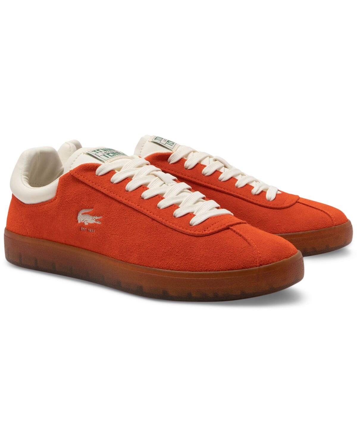 Lacoste Men's Baseshot Lace-Up Court Sneakers - Orange/Gum