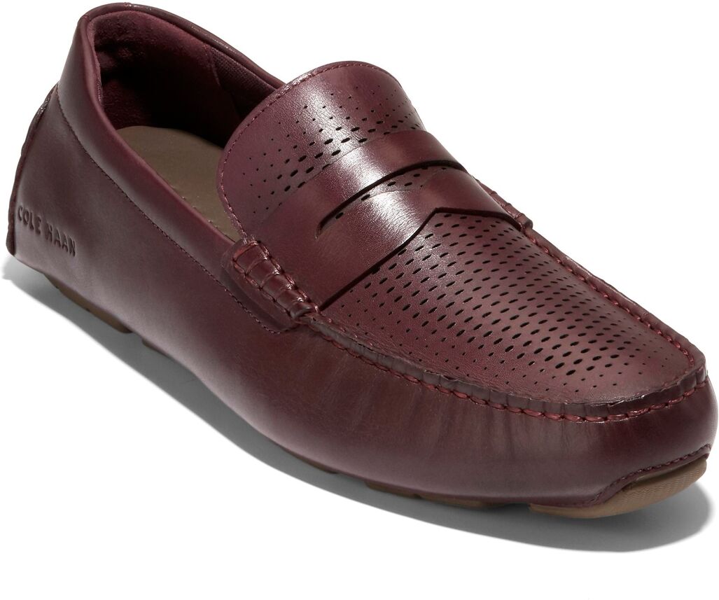 Cole Haan Men's Grand Laser Leather Penny Driving Loafers - Bloodstone