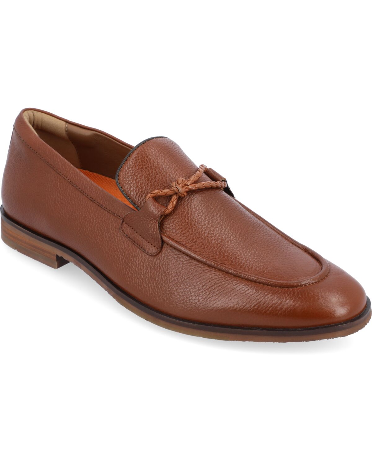 Thomas & Vine Men's Finegan Apron Toe Loafer Dress Shoes - Cognac