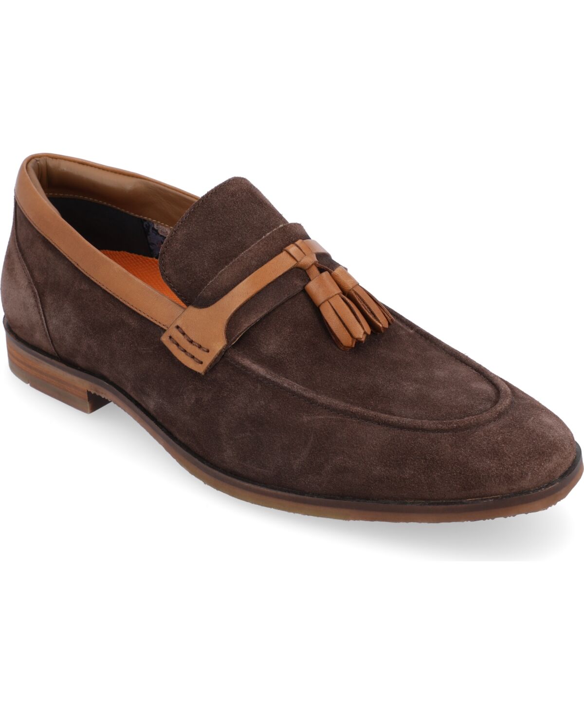 Thomas & Vine Men's Hawthorn Apron Toe Tassel Loafer Dress Shoes - Brown