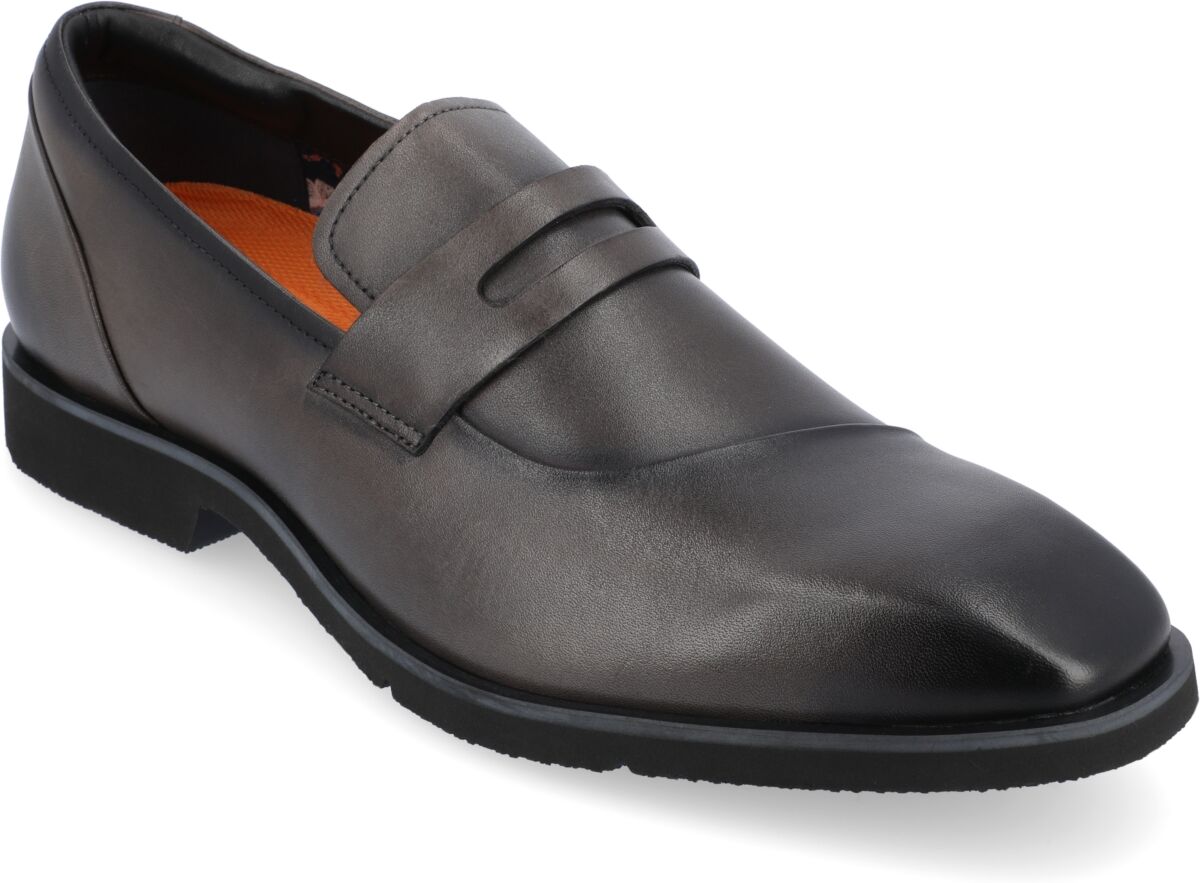 Thomas & Vine Men's Zenith Chisel Toe Penny Loafers Dress Shoes - Charcoal