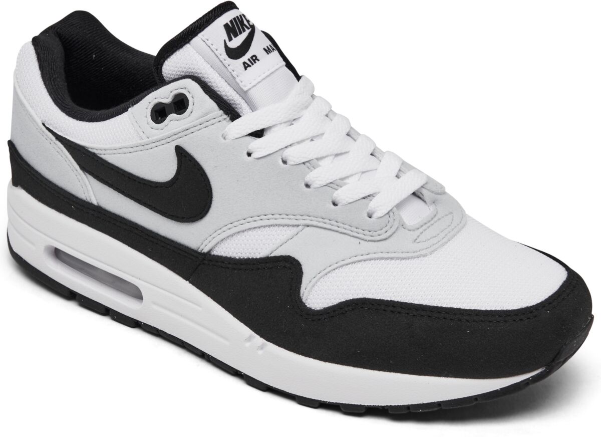 Nike Men's Air Max 1 Casual Sneakers from Finish Line - White, Black, Gray