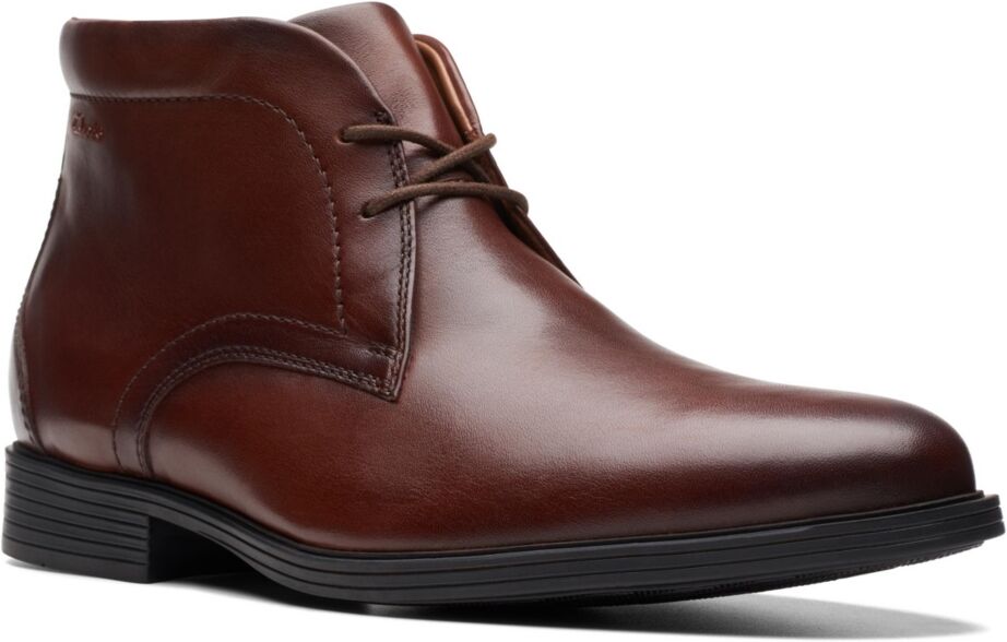 Clarks Men's Collection Whiddon Leather Mid Lace Up Boots - Mahogany Leather