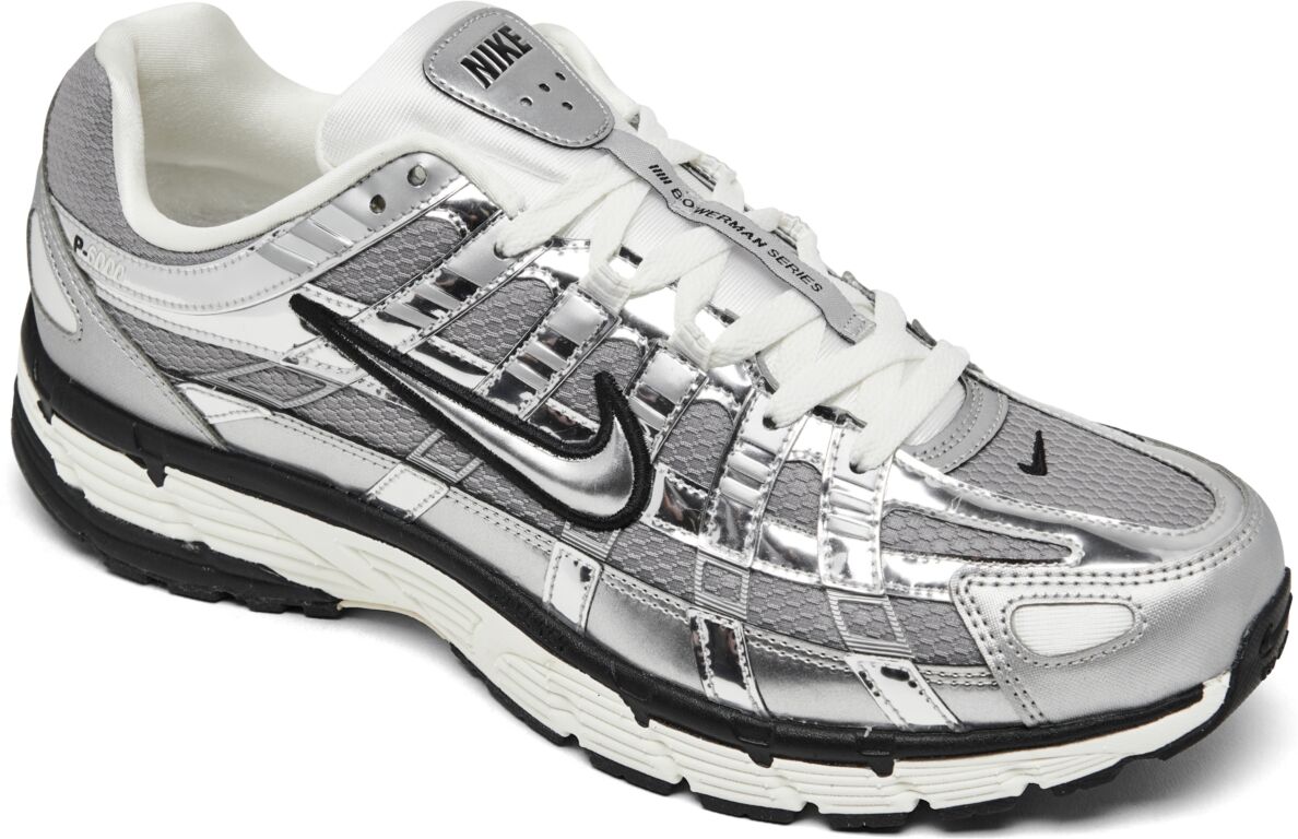 Nike Men's P-6000 Casual Sneakers from Finish Line - Metallic Silver, White