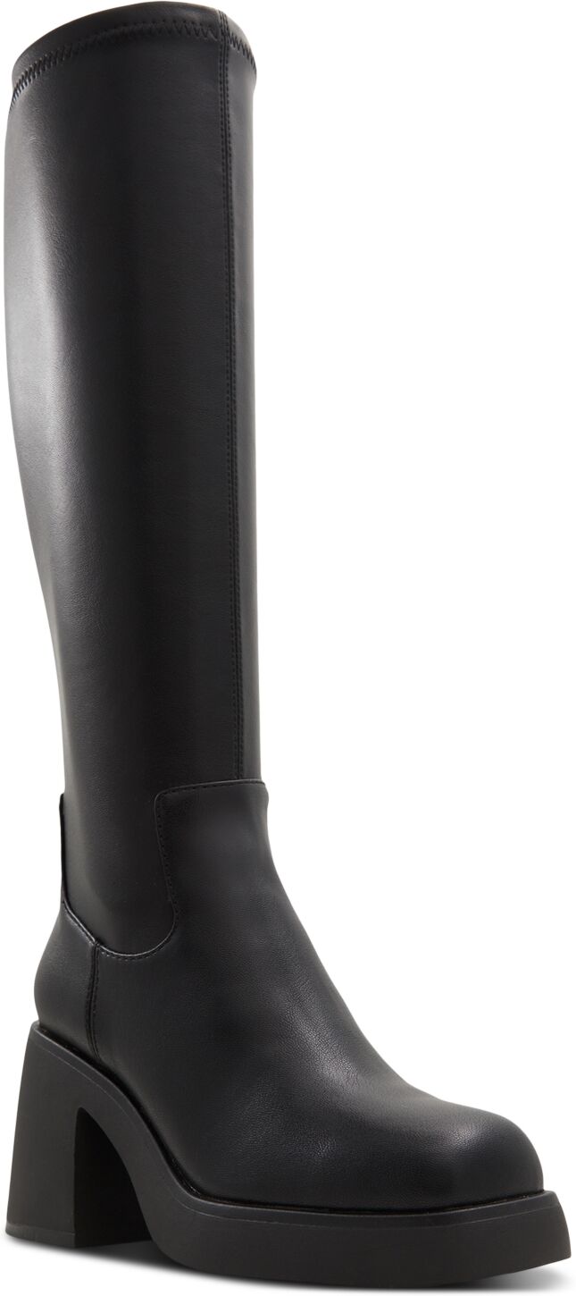 Aldo Women's Auster Knee-High Block-Heel Tall Boots - Black Smooth