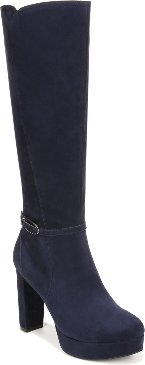 Naturalizer Fenna Tall Platform Dress Boots - French Navy Suede