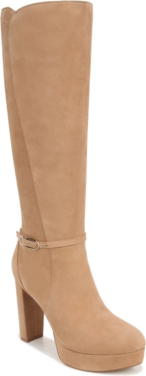 Naturalizer Fenna Tall Platform Dress Boots - Bamboo Tan Suede