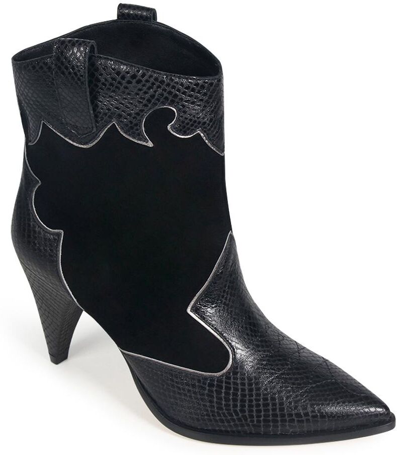 Paula Torres Shoes Women's Zurique Pointed-Toe Cowboy Booties - Black