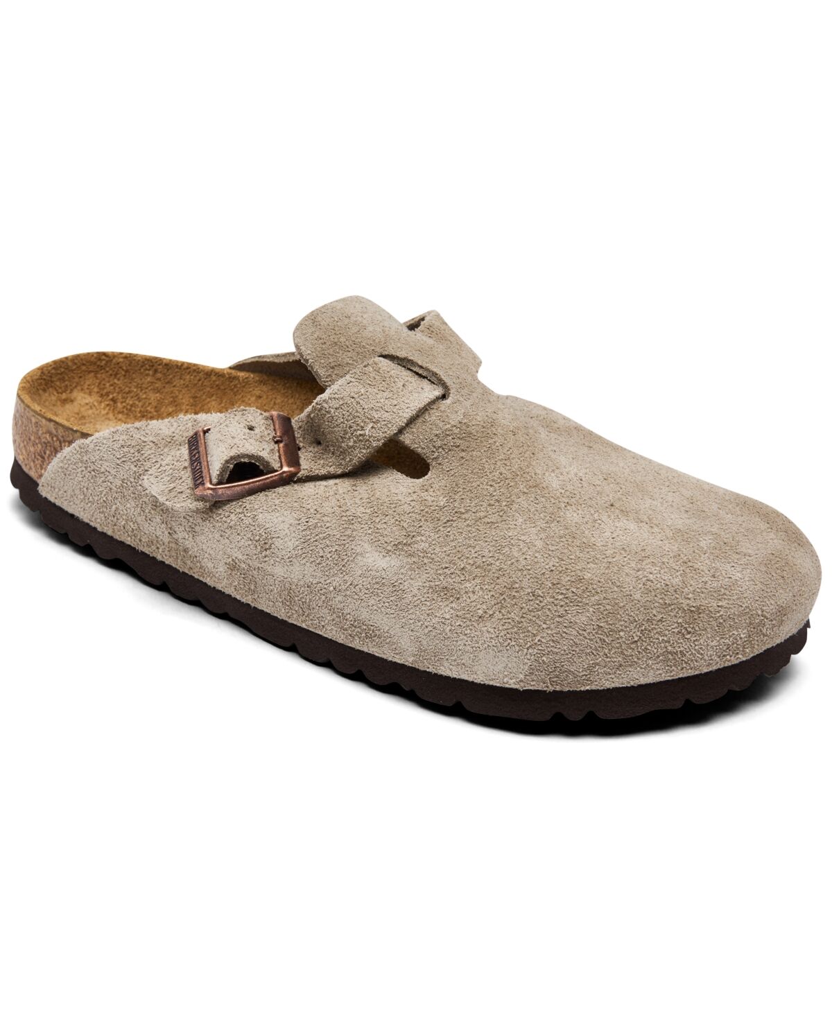 Birkenstock Women's Boston Soft Footbed Suede Leather Clogs from Finish Line - Beige