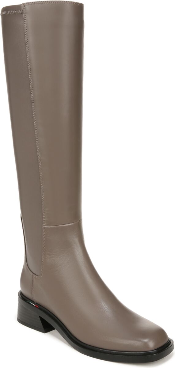 Franco Sarto Giselle Square Toe Knee High Boots - Shadow Grey Leather