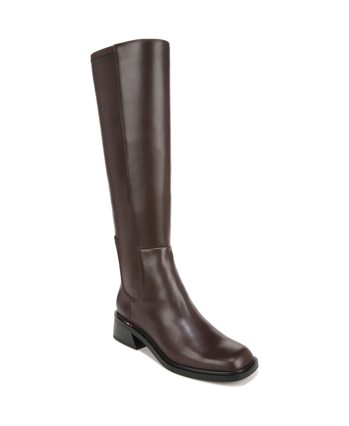 Franco Sarto Giselle Square Toe Knee High Boots - Castagno Brown Leather
