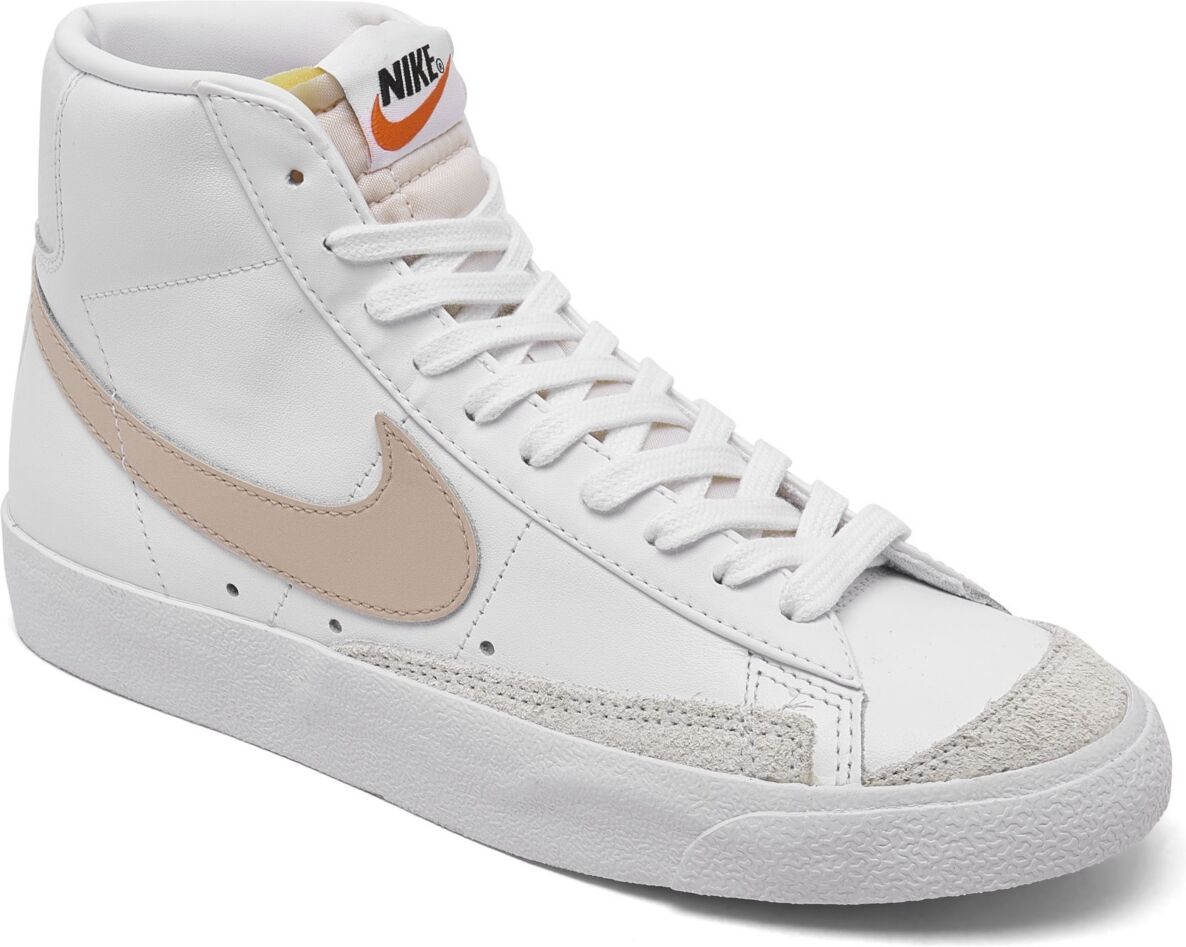 Nike Women's Blazer Mid 77 Casual Sneakers from Finish Line - White, Pink Oxford