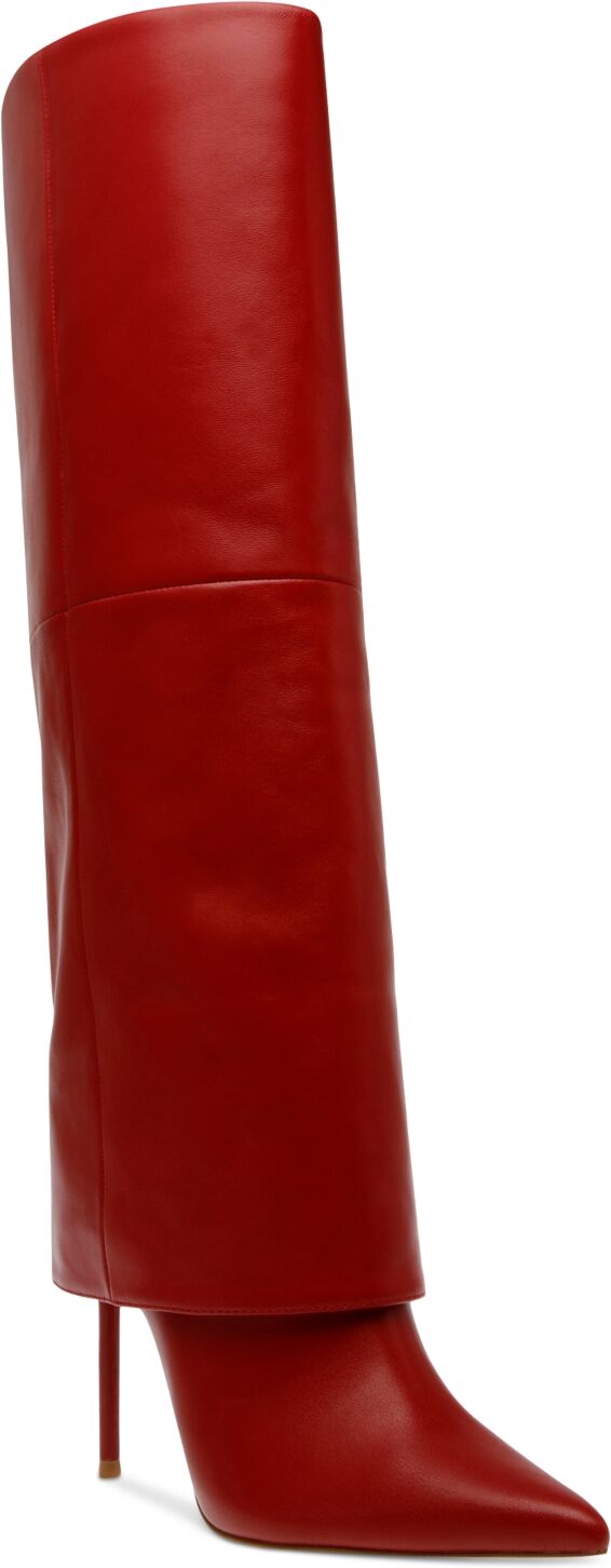 Steve Madden Women's Smith Stiletto Cuffed Tall Dress Boots - Red Leather