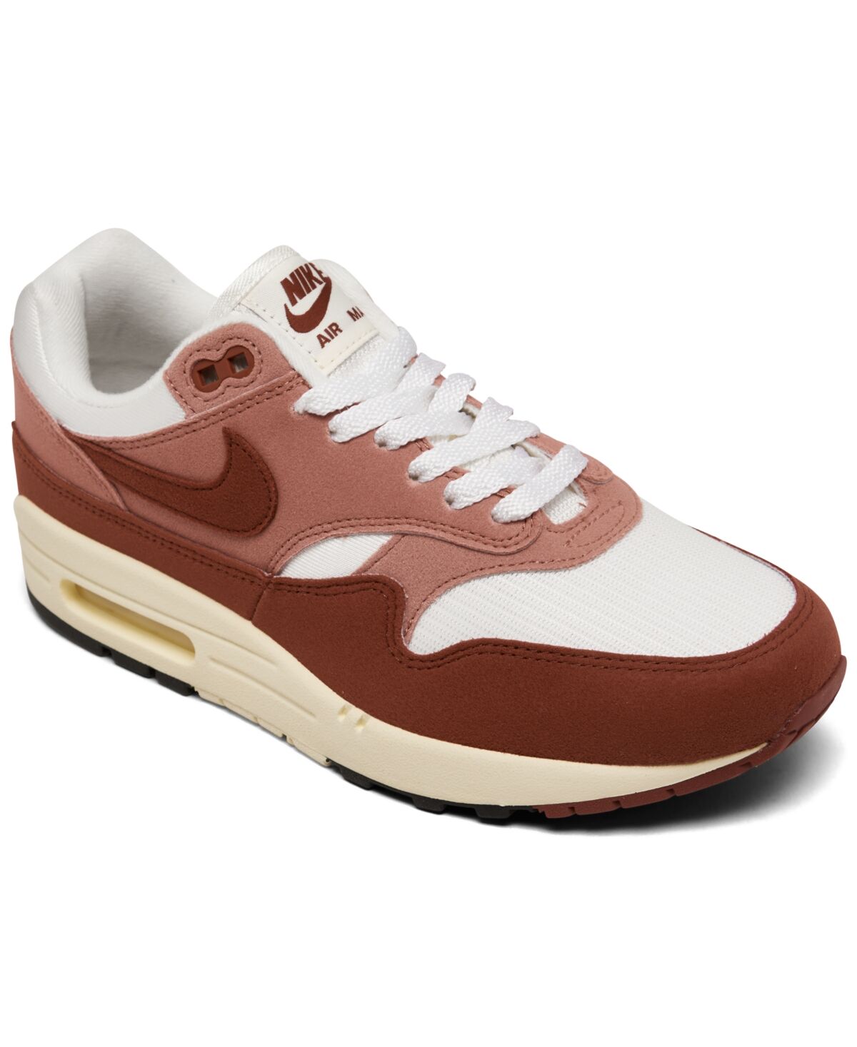 Nike Women's Air Max 1 '87 Casual Sneakers from Finish Line - Sail, Cedar, Red Stardust