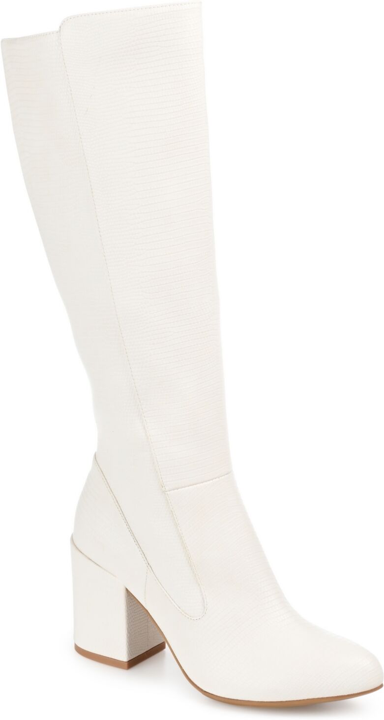 Journee Collection Women's Tavia Extra Wide Calf Boots - White