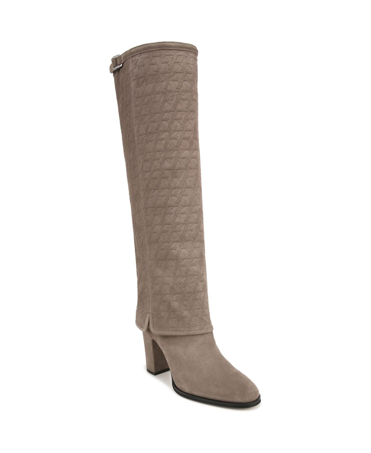 Franco Sarto Informa West Knee High Fold-Over Cuffed Boots - Grey Suede