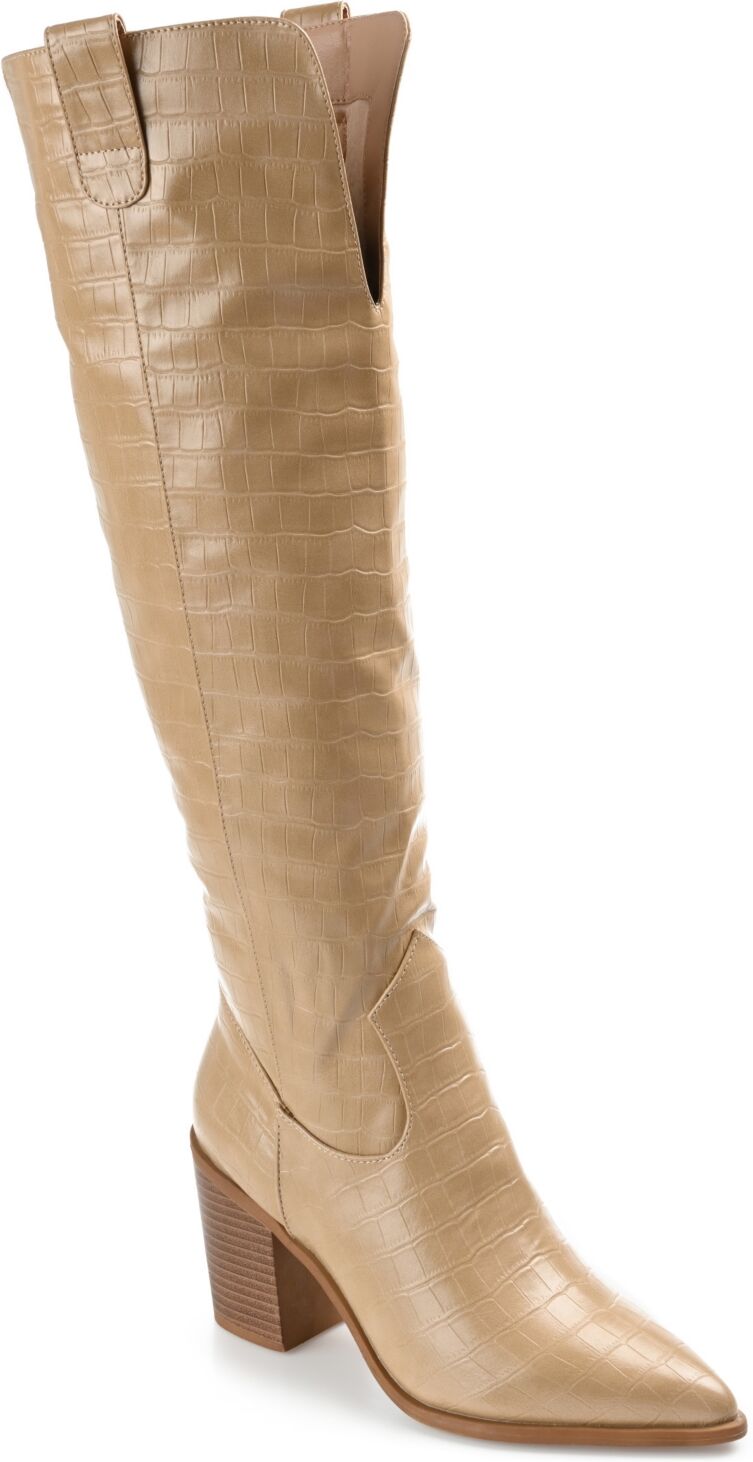 Journee Collection Women's Therese Extra Wide Calf Knee High Boots - Tan