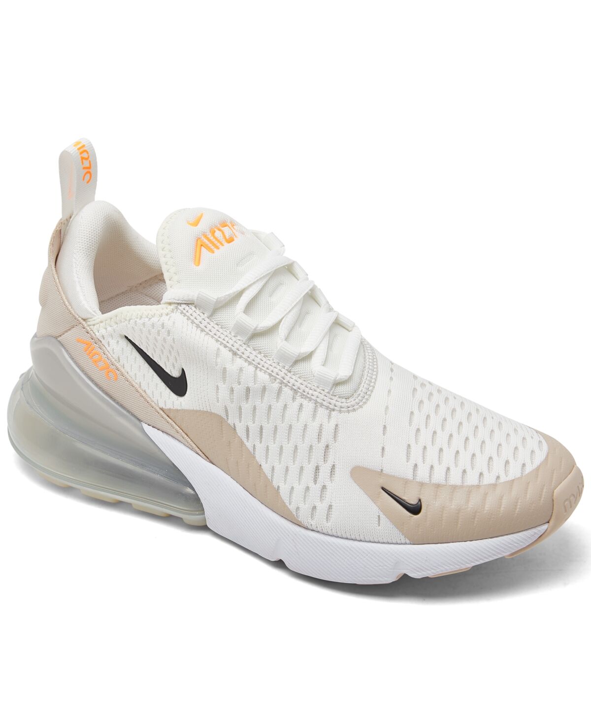 Nike Women's Air Max 270 Casual Sneakers from Finish Line - Summit White, Desert Sand
