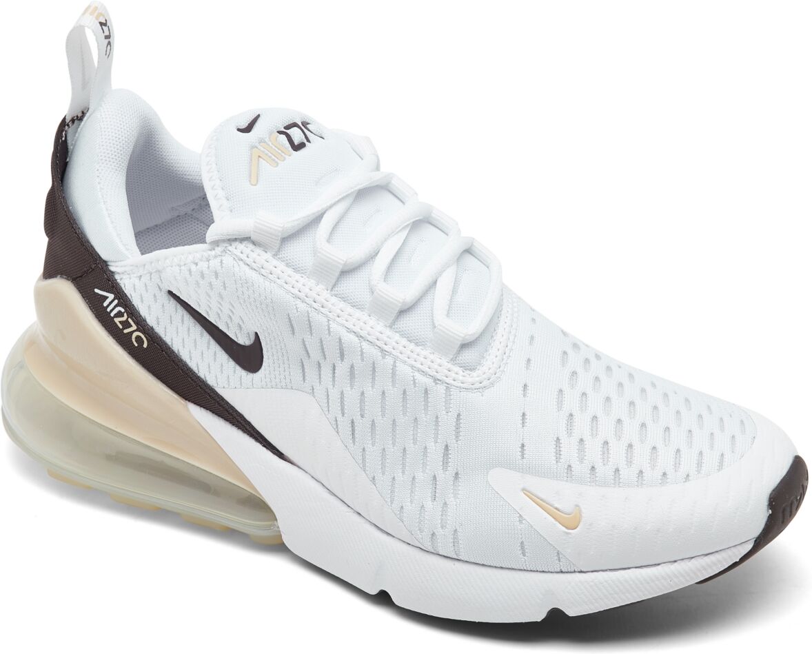 Nike Women's Air Max 270 Casual Sneakers from Finish Line - White, Velvet Brown, Sanddr