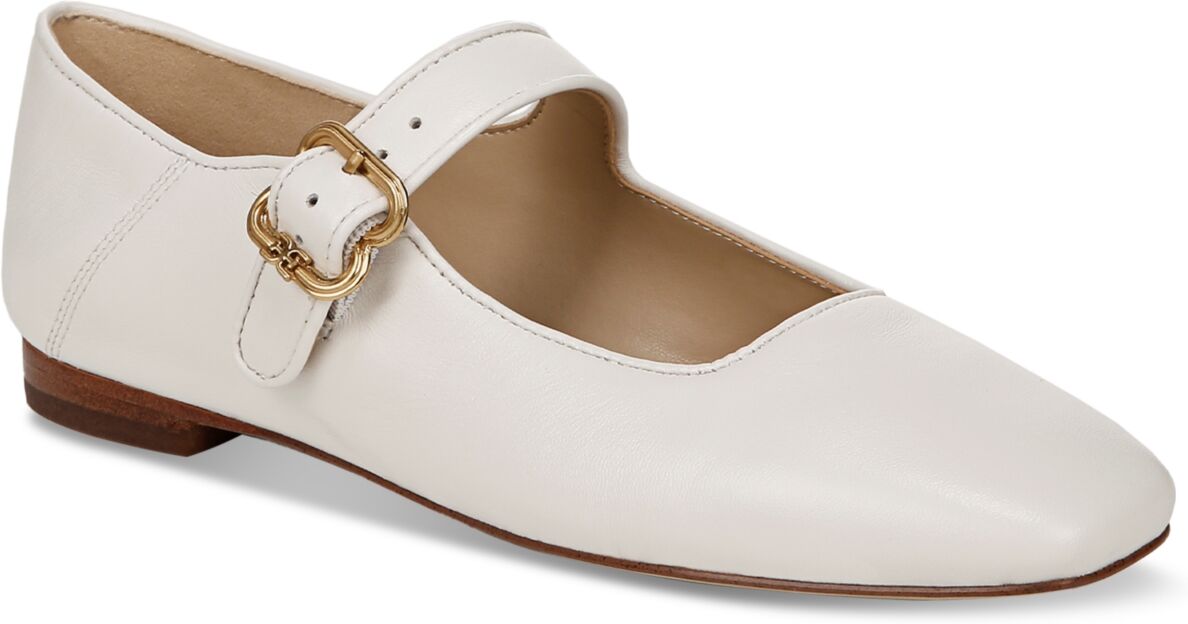 Sam Edelman Women's Michaela Buckled Mary Jane Flats - Bright White