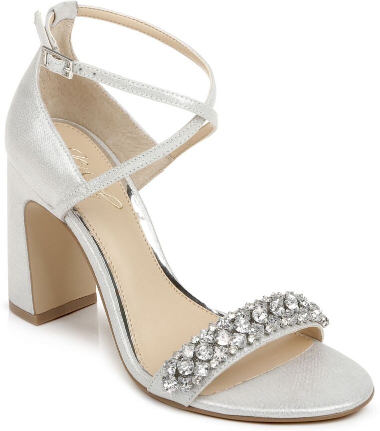 Jewel Badgley Mischka Women's Penny High Heel Evening Sandals - Silver