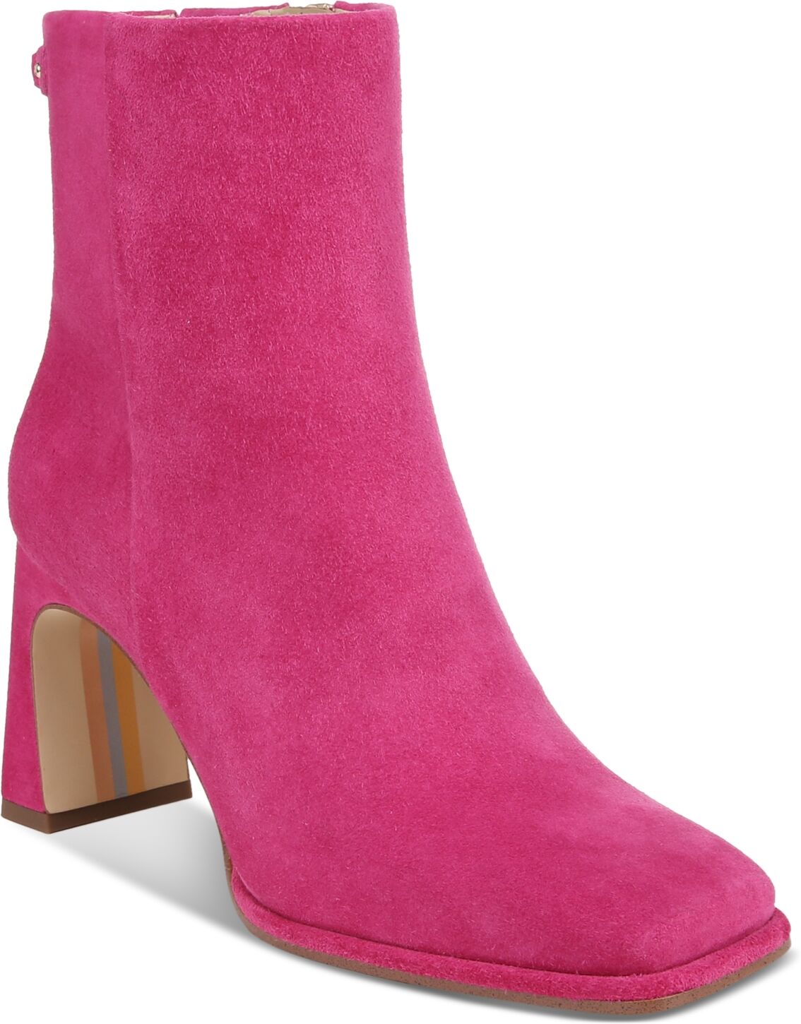 Sam Edelman Women's Irie Square-Toe Dress Booties - Bright Dahlia Pink Suede