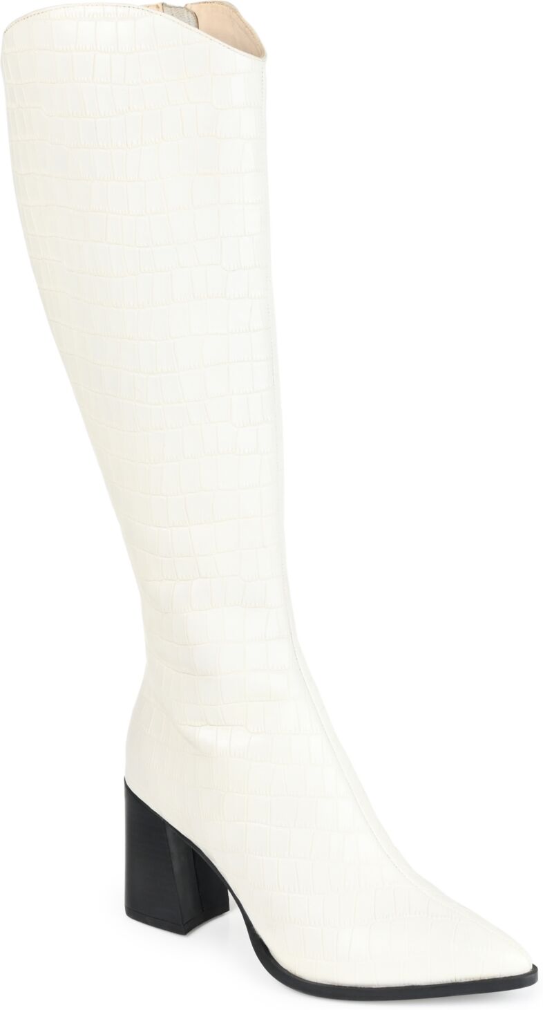 Journee Signature Women's Laila Knee High Boots - Off White