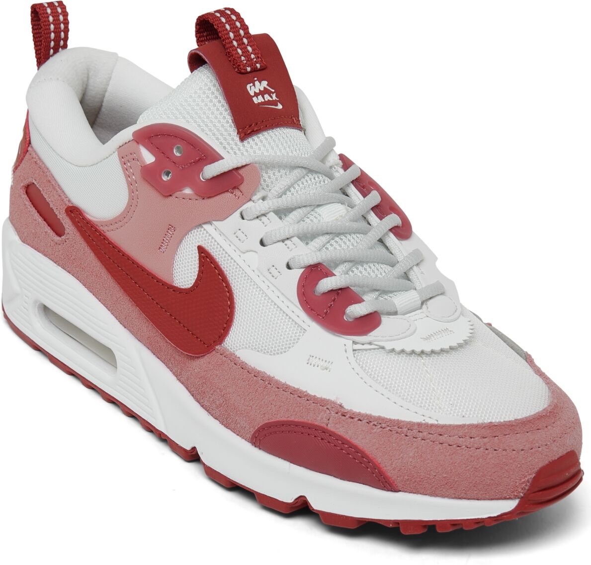 Nike Women's Air Max 90 Futura Casual Sneakers from Finish Line - Red Stardust, Summit White