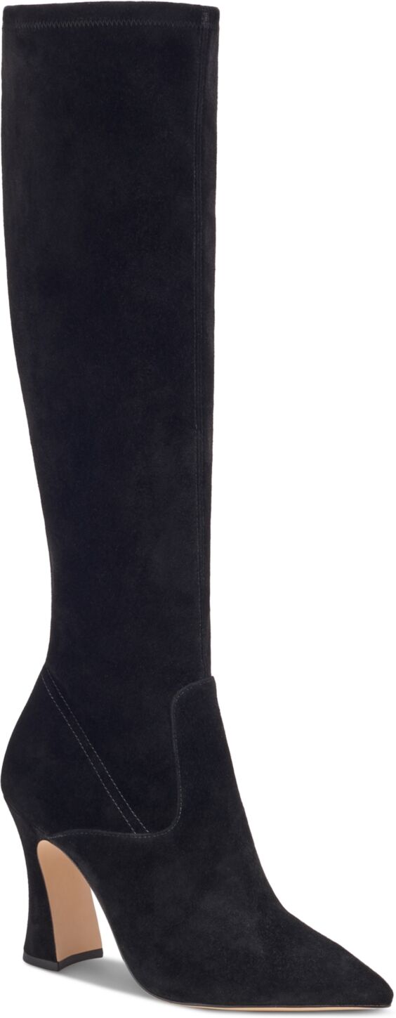 Coach Women's Cece Stretch Pointed Toe Knee High Dress Boots - Black Suede