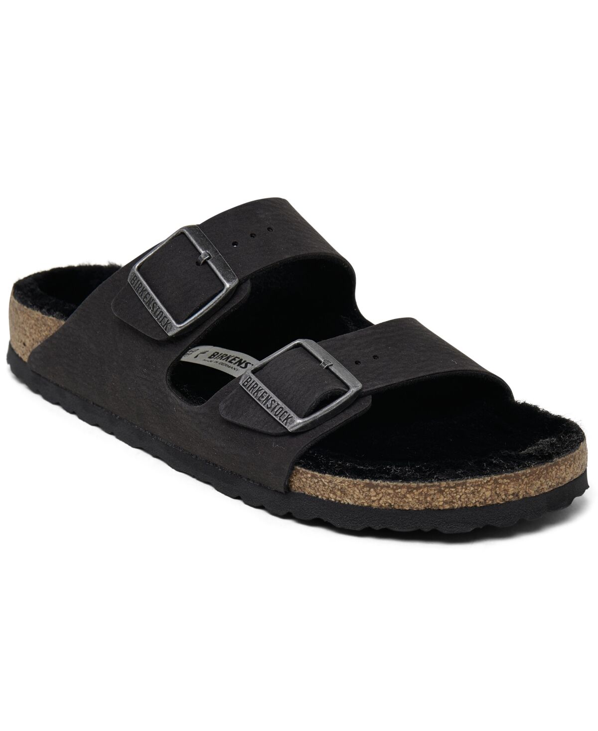 Birkenstock Women's Arizona Shearling Microfiber Sandals from Finish Line - Black