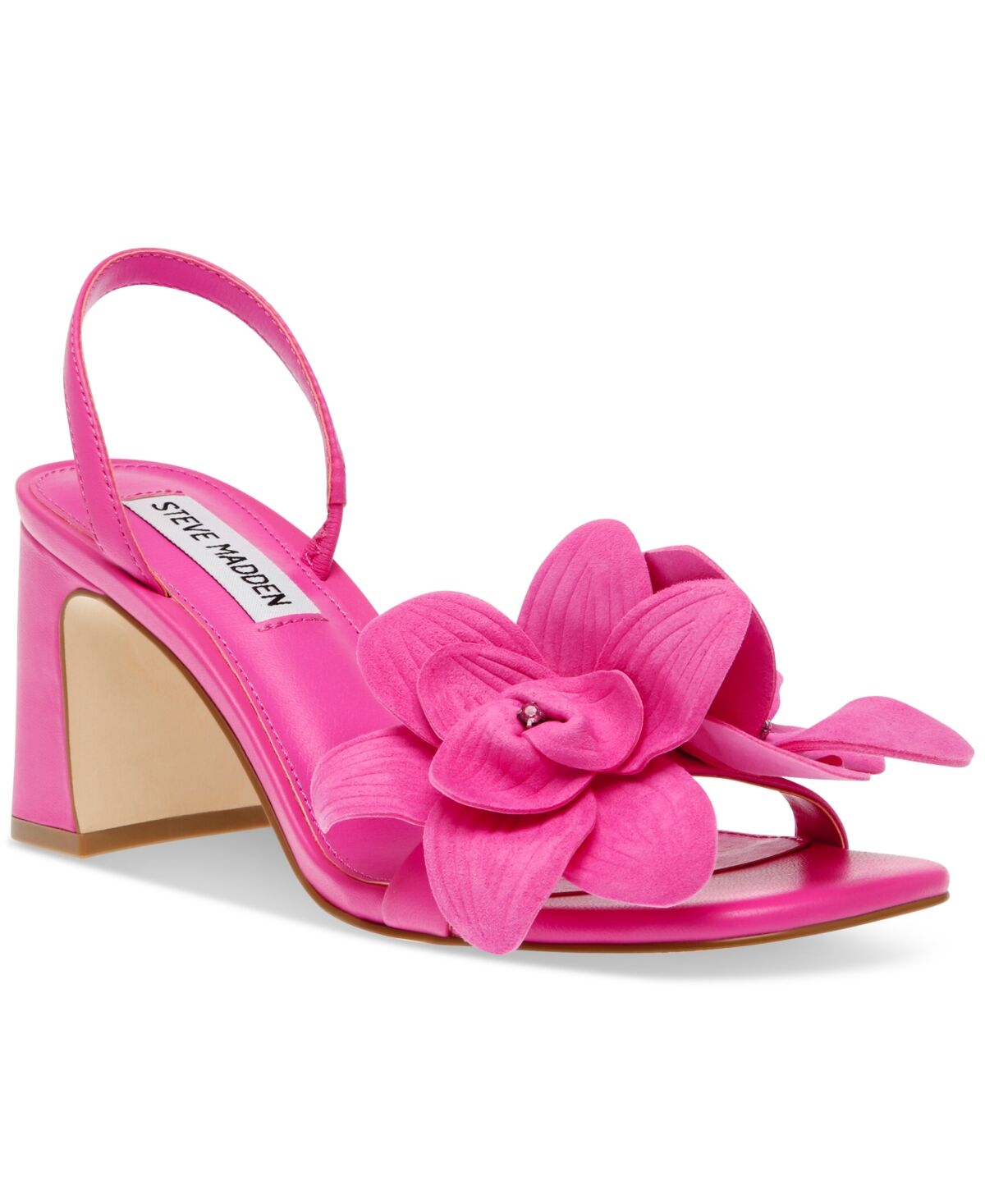 Steve Madden Women's Farrie Embellished Floral Dress Sandals - Pink Suede