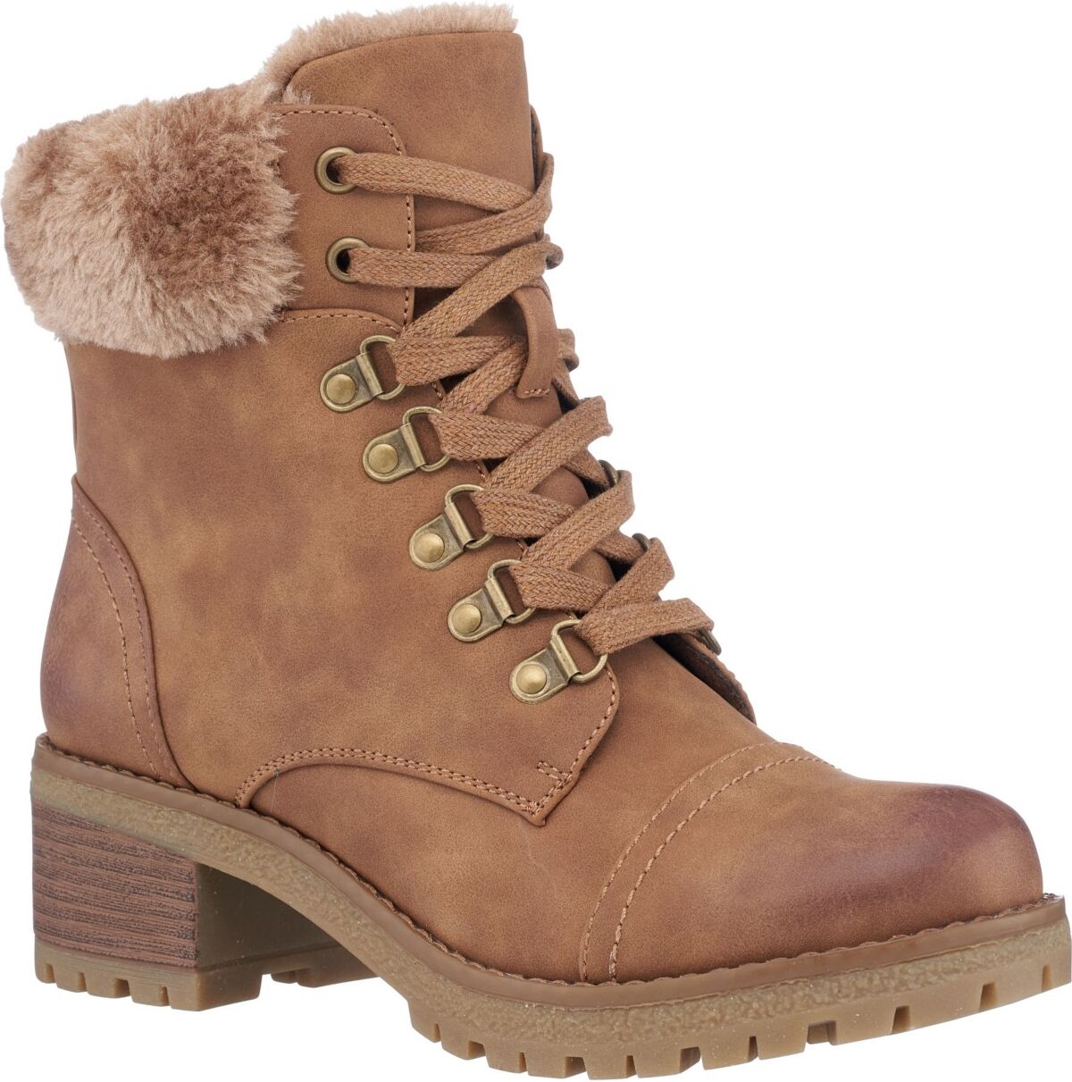 Gc Shoes Women's Joan Lace Up Boots - Cognac