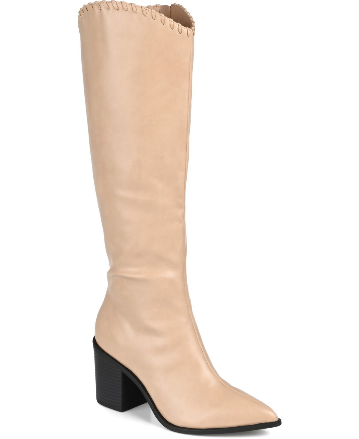 Journee Collection Women's Daria Wide Calf Cowboy Knee High Boots - Tan