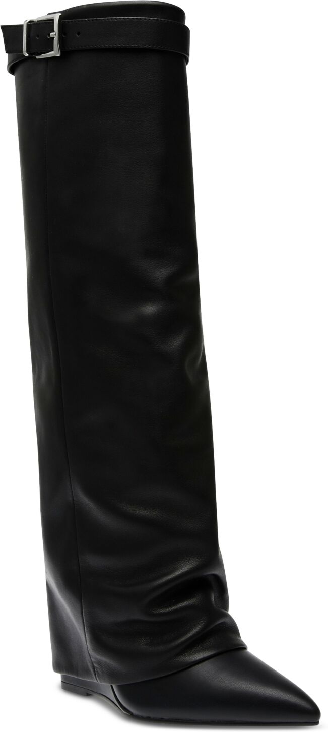 Steve Madden Women's Corenne Cuffed Wedge Tall Dress Boots - Black