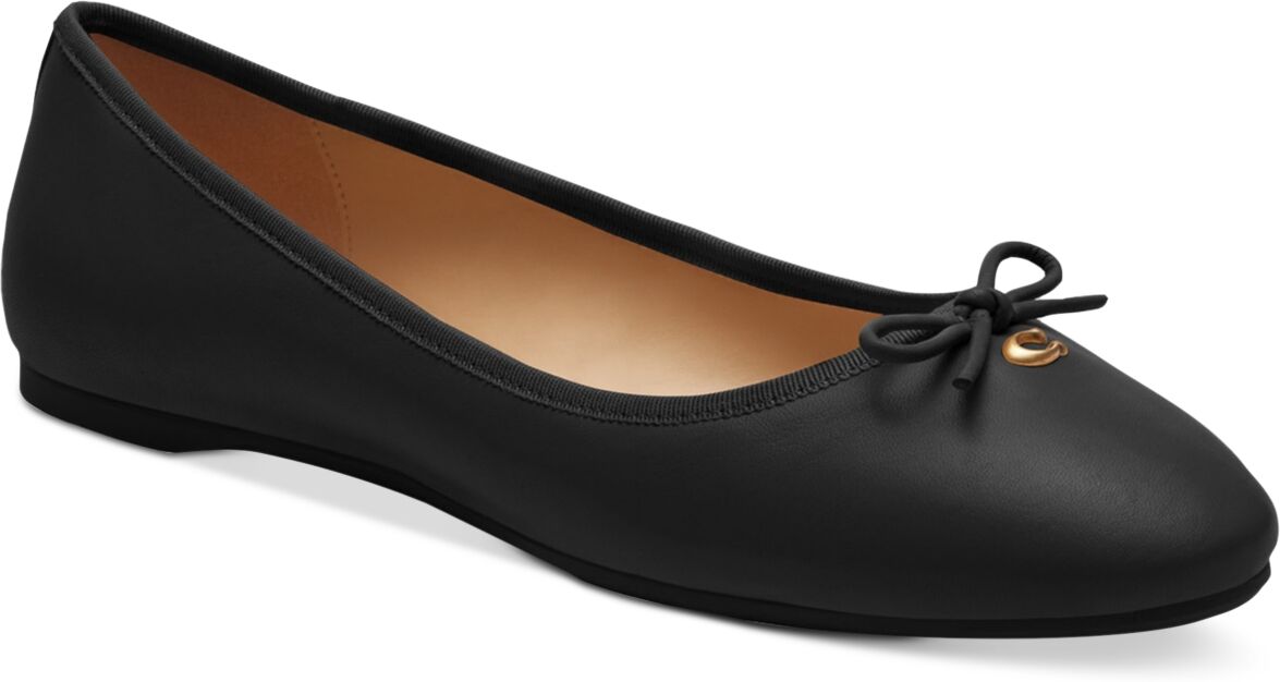 Coach Women's Abigail Ballet Flats - Black Leather