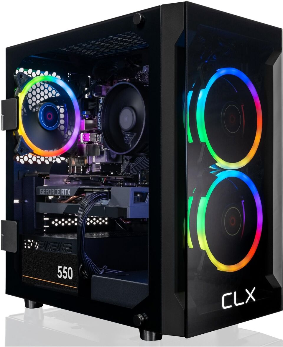 Clx Set Gaming Desktop - Amd Ryzen 7 5700X 3.4GHz 8-Core Processor, 16GB DDR4 Memory, GeForce Rtx 3050 8GB GDDR6 Graphics, 500GB Ssd, 2TB Hdd, WiFi, W